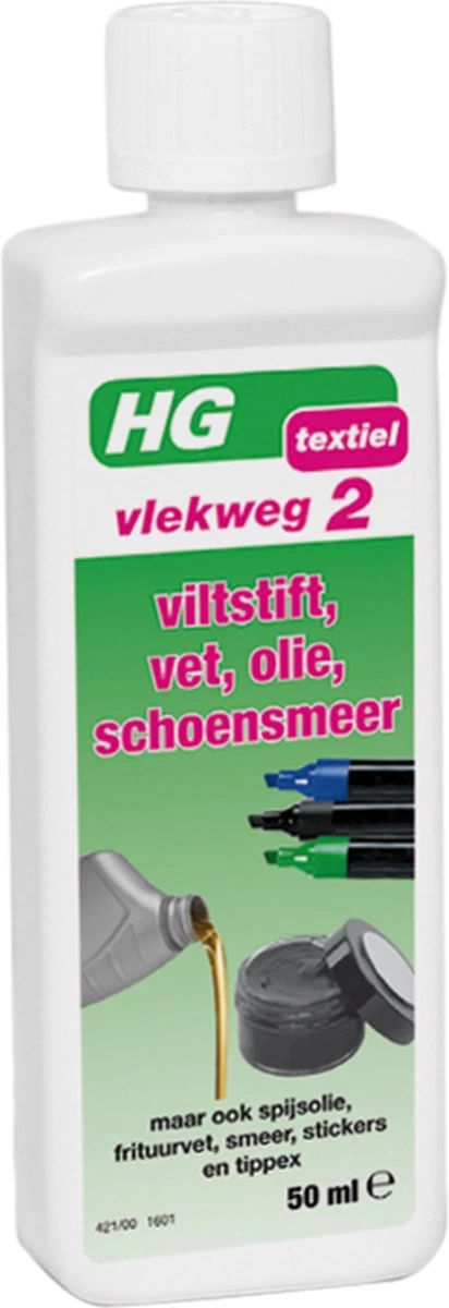 HG Vlekweg 2 - 50ml - Voor O.a. Vlekken Van Viltstift, Vet, Olie & Schoensmeer - Image 6
