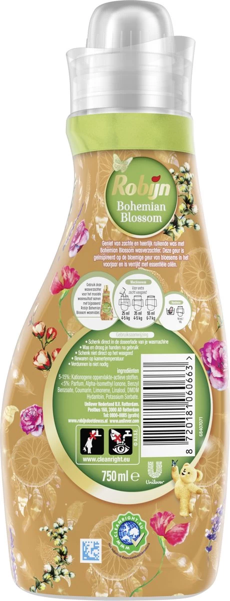Robijn Collections Bohemian Blossom Wasverzachter - 8 X 30 Wasbeurten - Voordeelverpakking - Afbeelding 3