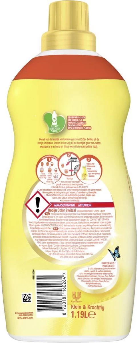 Robijn Klein & Krachtig Zwitsal Vloeibaar Wasmiddel - 2 X 34 Wasbeurten - Voordeelverpakking - Afbeelding 4