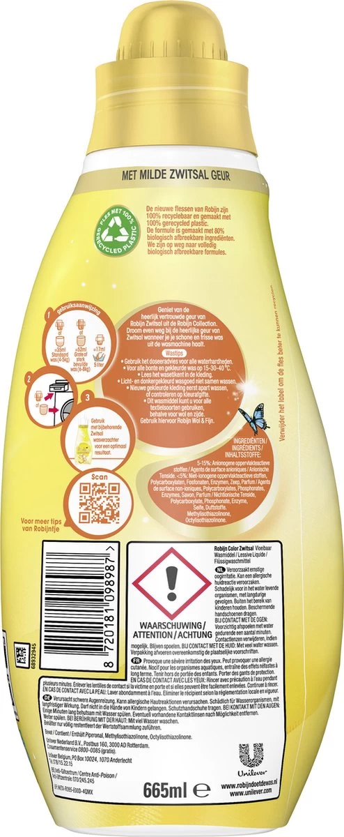 Robijn Klein & Krachtig Collections Color Zwitsal Vloeibaar Wasmiddel 19 Wasbeurten - Image 3