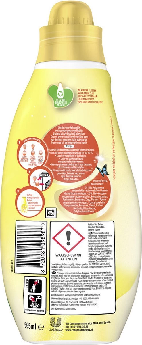 Robijn Klein & Krachtig Collections Color Zwitsal Vloeibaar Wasmiddel 19 Wasbeurten - Image 8