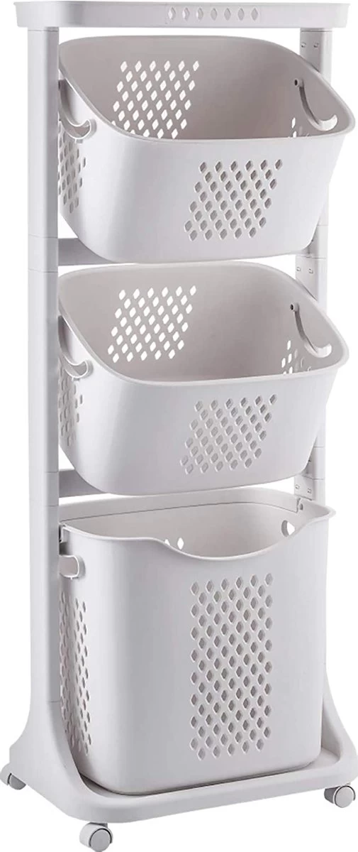 Wassorteerder – Wasmand Met 3 Vakken - Op Wieltjes - Milaan