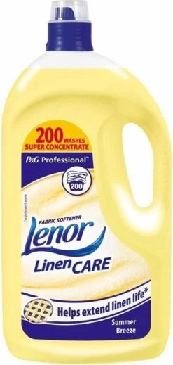 Lenor - Wasverzachter Professional Linen Care - Ultra Zomerfris - 4 Liter - 200 Wasbeurten