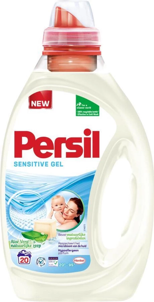 PersilĀ® Persil Sensitive Gel - Vloeibaar Wasmiddel - Baby En Gevoelige Huid - Voordeelverpakking - 6 X 20 Wasbeurten - Afbeelding 11