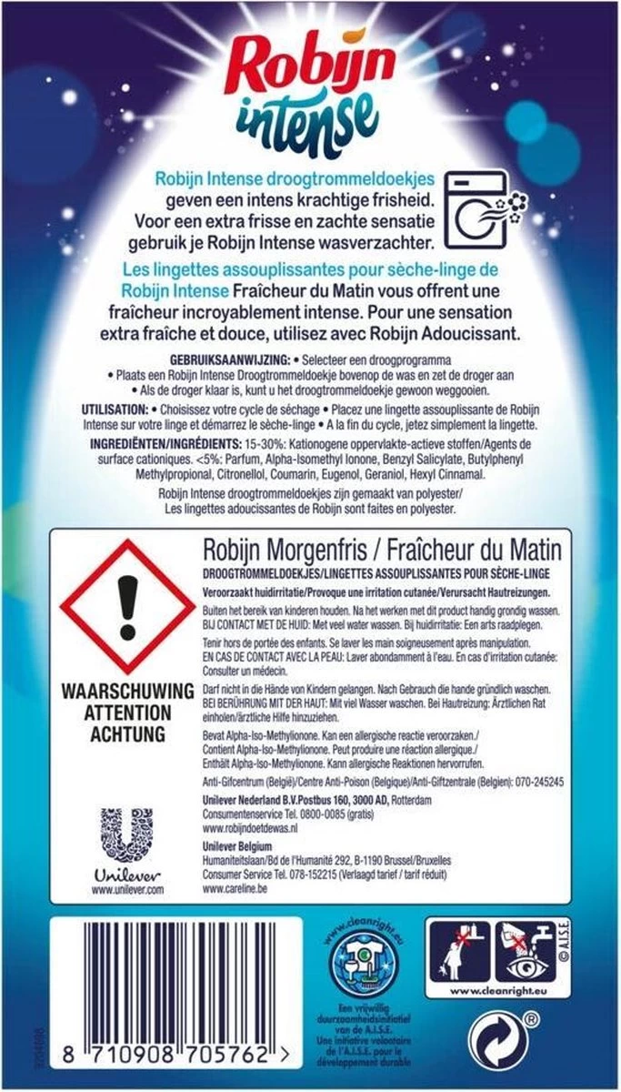 Robijn Intense Morgenfris Droogtrommeldoekjes - 9 X 20 Stuks - Voordeelverpakking - Afbeelding 6