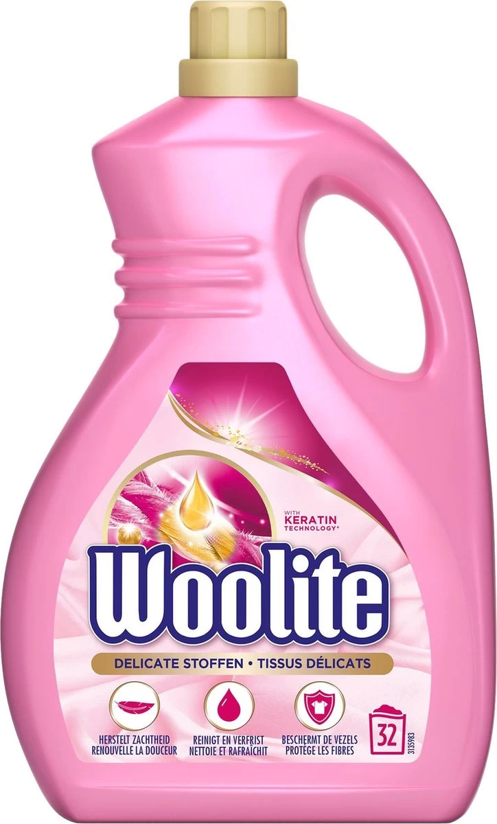 Woolite Wol & Zijde Wasmiddel Met Keratine - 32 Wasbeurten - 1,9 L - Afbeelding 2