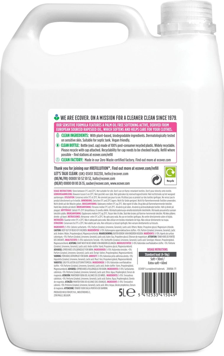 Ecover Wasverzachter - Appelbloesem & Amandel - 5L - Afbeelding 3