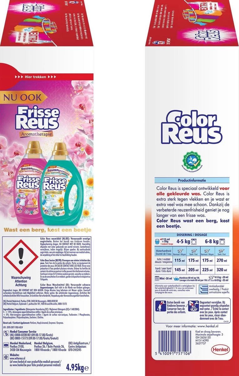 Color Reus Waspoeder Wasmiddel - Voordeelverpakking - 90 Wasbeurten - Image 3