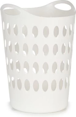 Flexibele Wasmand Rond Wit 50 Liter - Opbergmanden