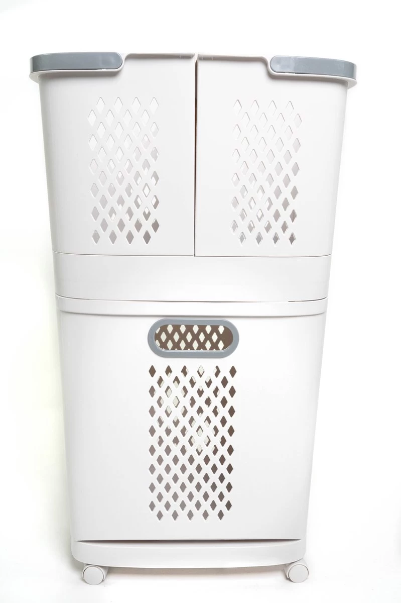 Sens Design Wasmanden Met Deksel - Wassorteerder 3 Vakken Op Wieltjes - Afbeelding 16