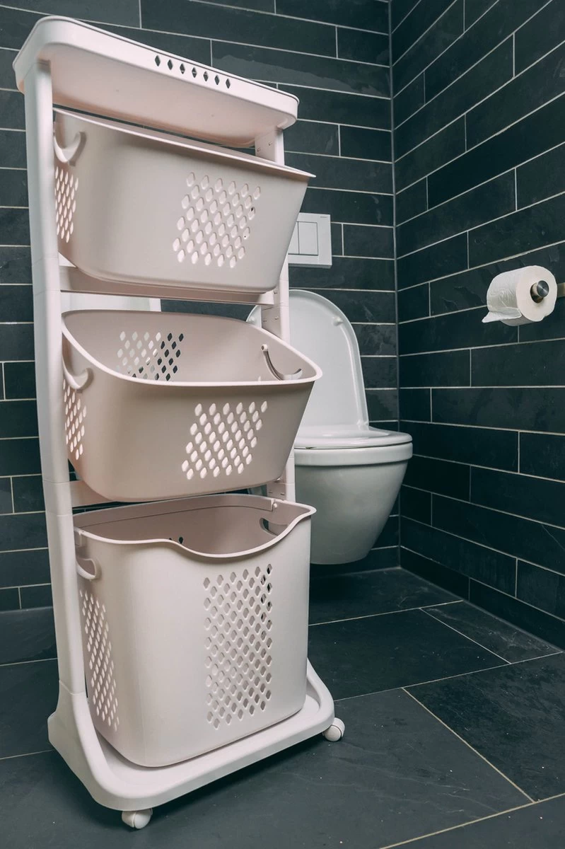 Sens Design Wassorteerder – Wasmand Met 3 Vakken - Op Wieltjes - Afbeelding 15