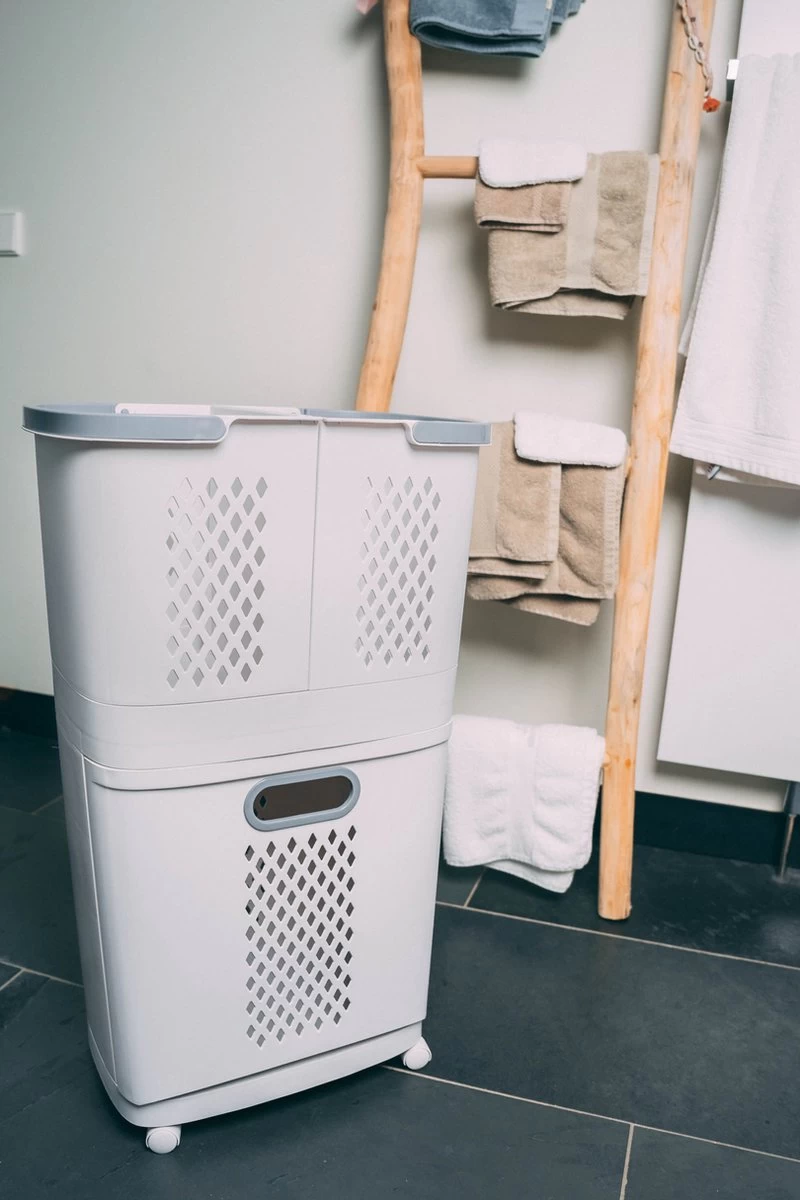 Sens Design Wasmanden Met Deksel - Wassorteerder 3 Vakken Op Wieltjes - Afbeelding 17