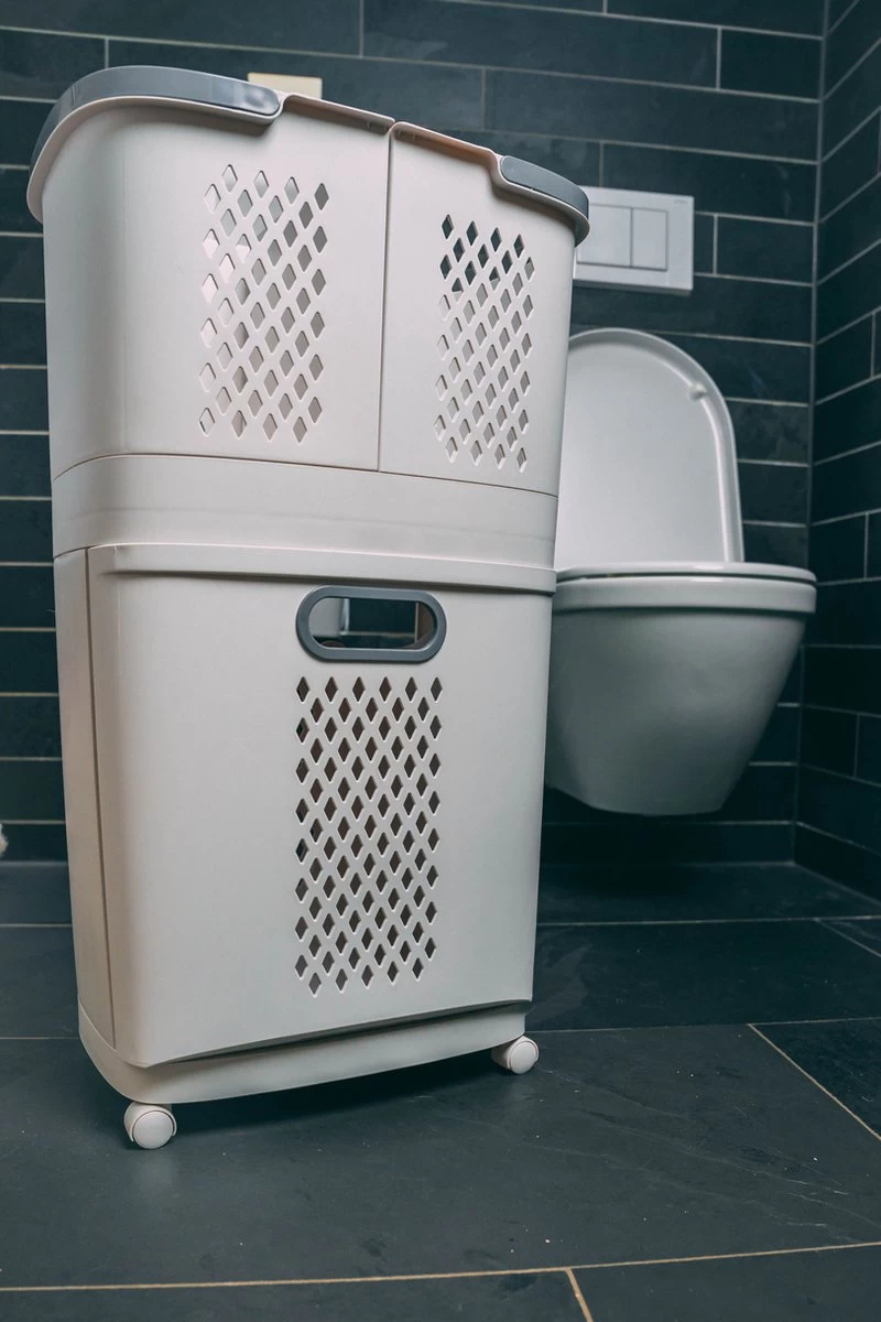 Sens Design Wasmanden Met Deksel - Wassorteerder 3 Vakken Op Wieltjes - Afbeelding 18