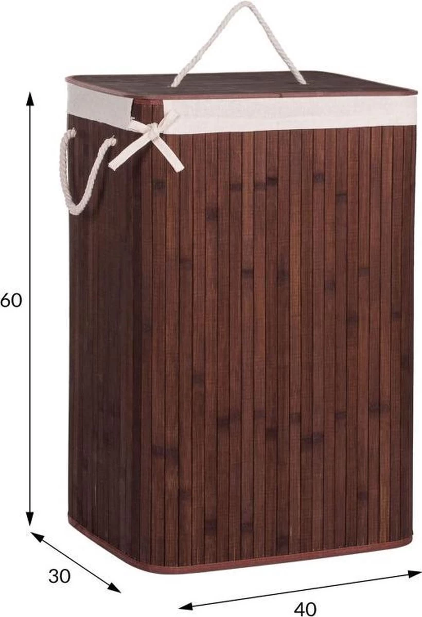 Springos Wasmand | Met Deksel | Opvouwbaar | 72 Liter | Met Uitneembare Waszak | Wasmand | Bruin - Afbeelding 11