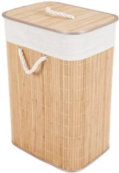 Wasmand Bamboe Met Waszak - 64L - Naturel