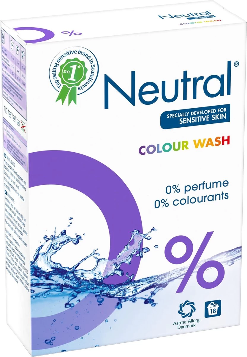 Neutral 0% Kleur Parfumvrij Waspoeder - 18 Wasbeurten - 1,188 Kg - Wasmiddel - Afbeelding 17