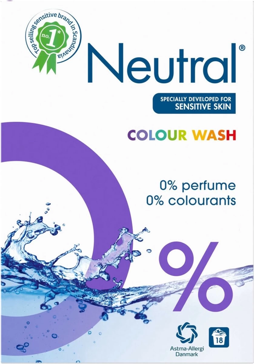 Neutral 0% Kleur Parfumvrij Waspoeder - 18 Wasbeurten - 1,188 Kg - Wasmiddel - Afbeelding 8