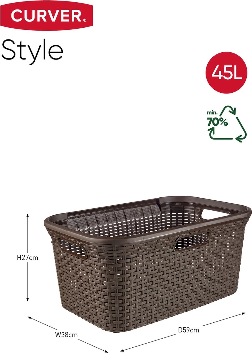 Curver Style Wasmand - 45L - Bruin - Afbeelding 5