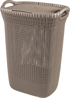 Curver Knit Wasmand Met Deksel - 57L - Bruin