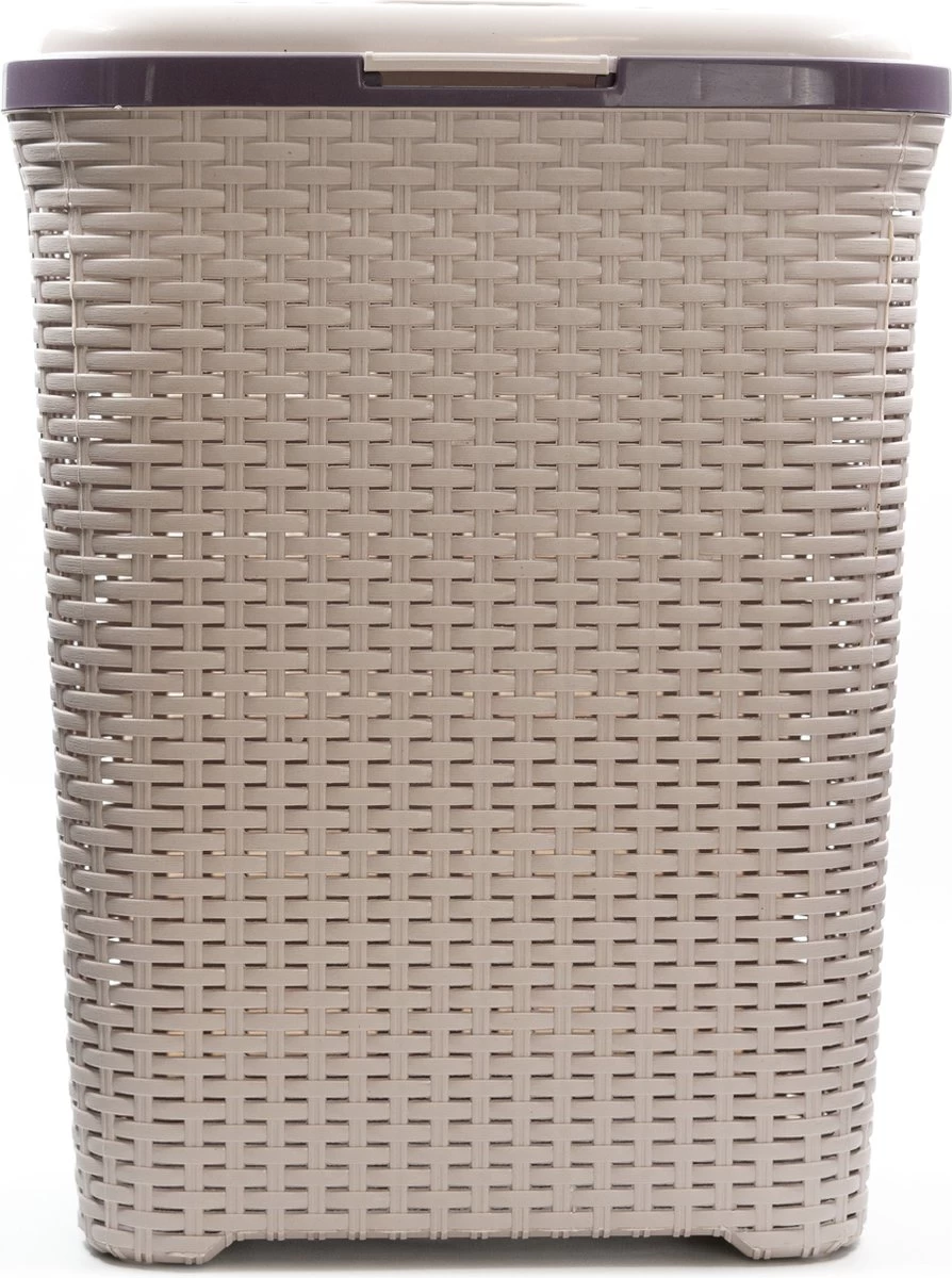 PrimeHome Wasmand Met Deksel – Wassorteerder - Wasbox - Wasmanden Met Deksel - 55 Liter – Kunststof - Roze - Afbeelding 4