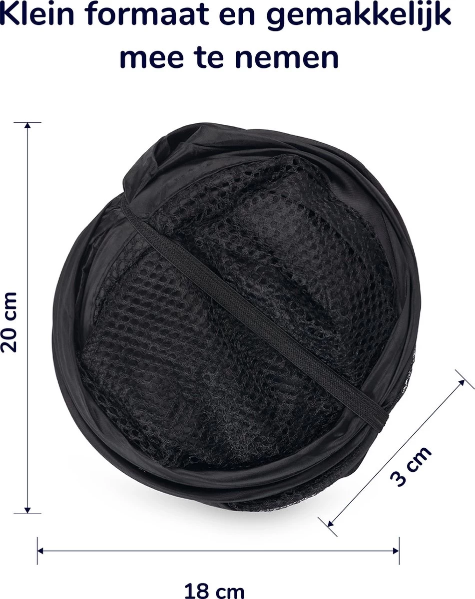 Wonair - Opvouwbare Wasmand - Wassorteerder - Extra Opbergvak – Met Hengsel - 70L - Zwart - Afbeelding 6