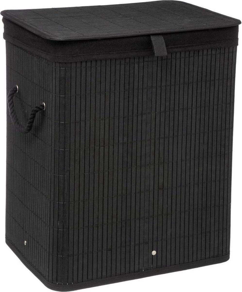 Mdxl® Bamboe Wasmand Zwart / Badkamer / Opvouwbaar / Mand Voor Wasgoed / Met Deksel / Met Handvaten / 60L - Afbeelding 5